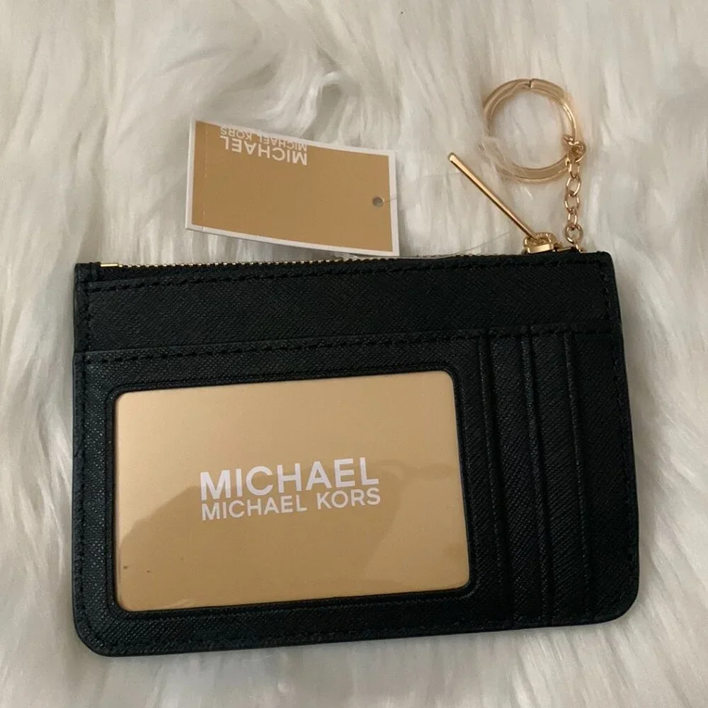 MICHAEL KORS Saffiano Leather Coin, Card, Key Wallet in Black - Picture 2 of 3